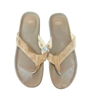 Casual Tan Suede Slide flip flop- men’s Ugg size 13 - preowned with some wear